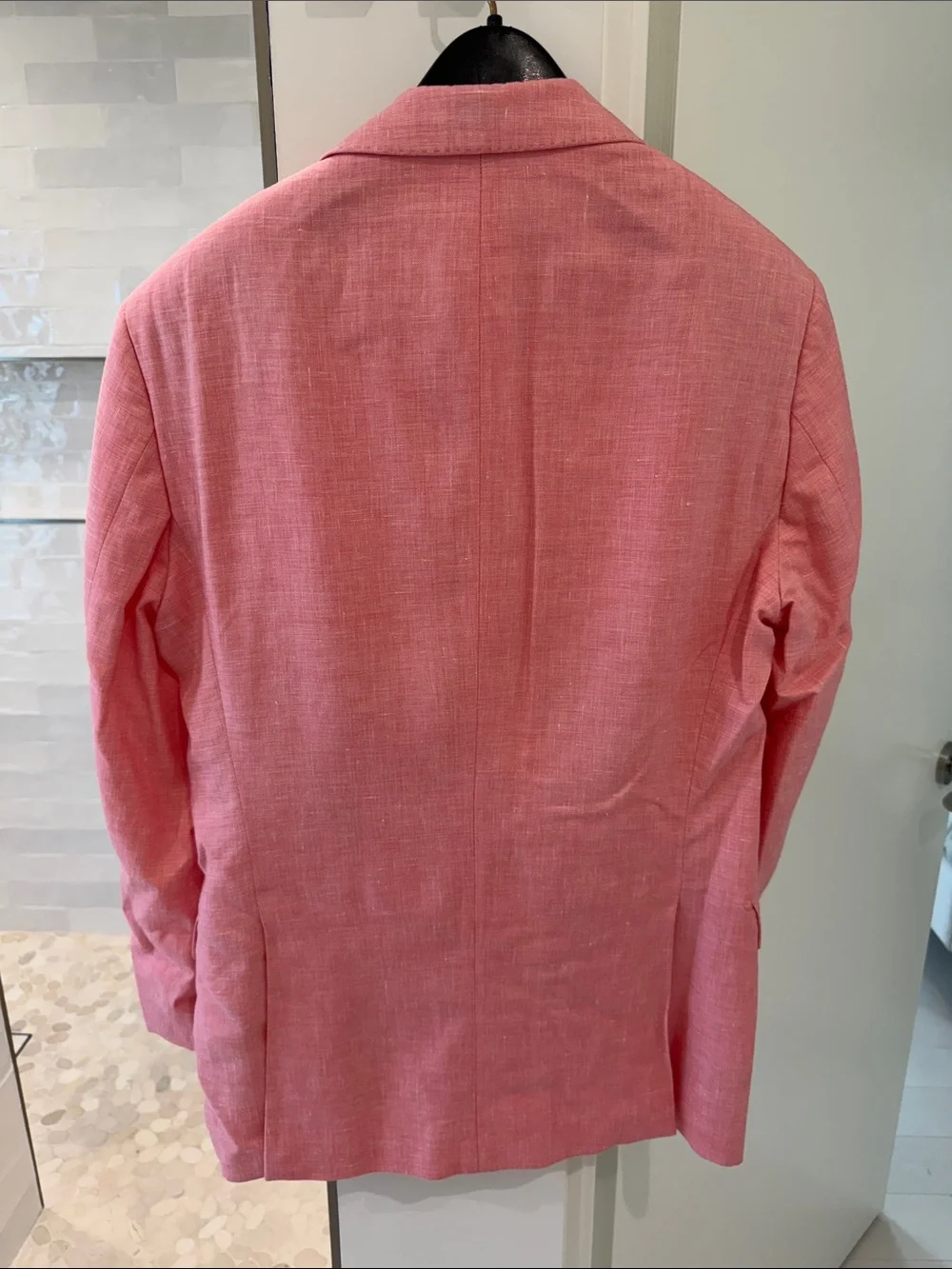 Men's Pink Linen-Blend Blazer
